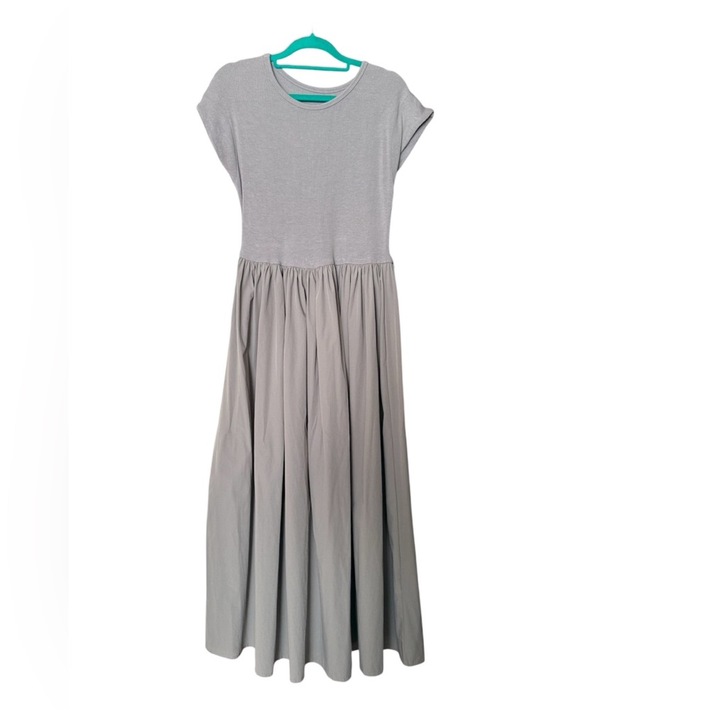 Gray  Maxi Sundress with Dolman Sleeves